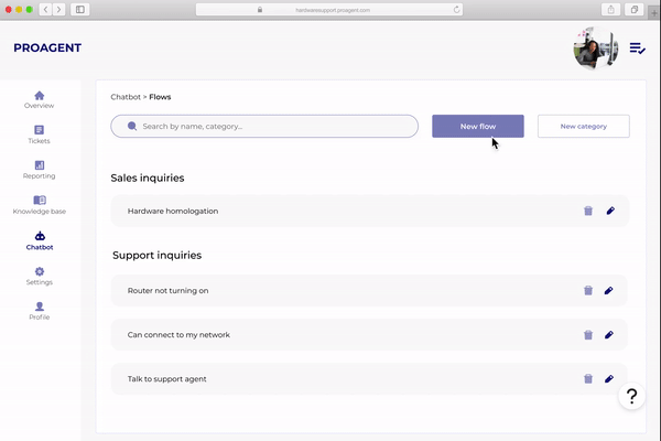 Prototype chatbot and reporting